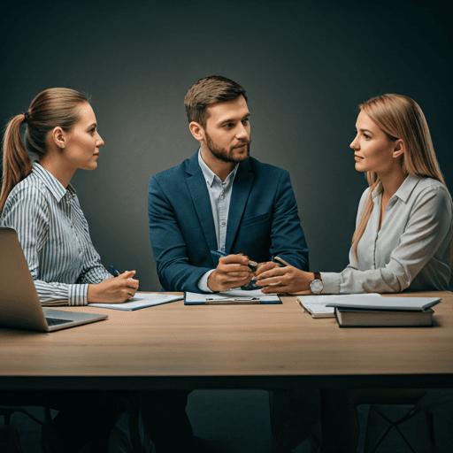 Team discussing loan settlement